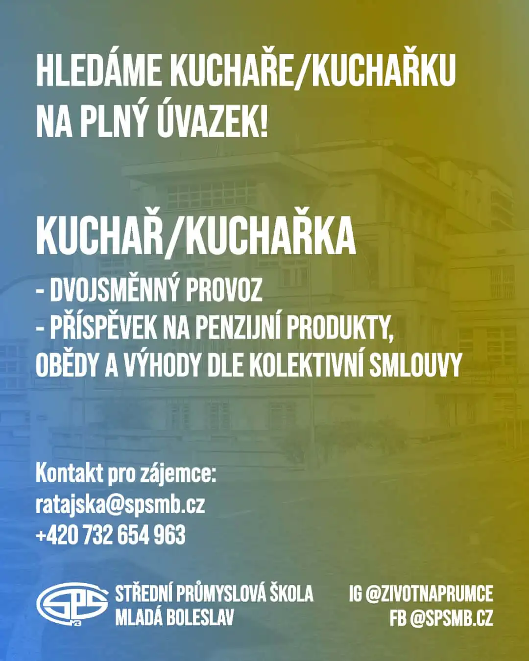 Přijmeme kuchaře/kuchařku na HPP